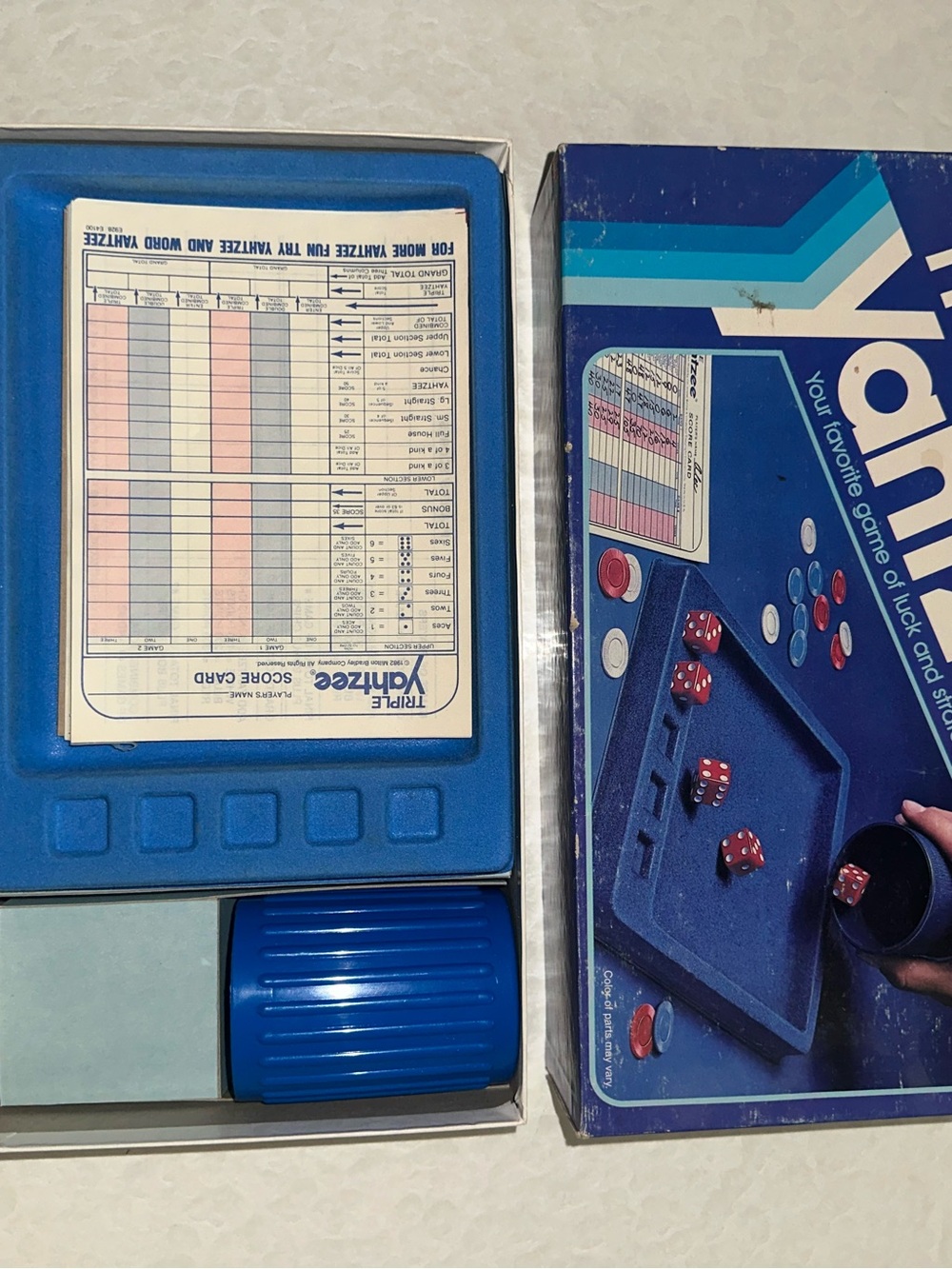 Milton Bradley Triple Yahtzee Vintage 1982 Board Game Complete Set Like New - Picture 3 of 3